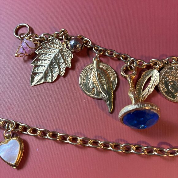 Vintage Bracelets Lot Coins Gypsy comes with Earrings & Heart Locket Mini - Picture 8 of 15